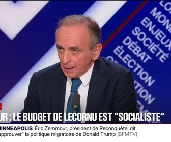 Replay BFM Politique - Pour Éric Zemmour, président de Reconquête!, le budget de Sébastien Lecornu est un budget socialiste