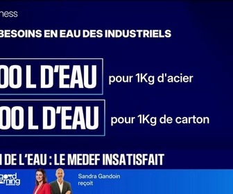 Replay Good Morning Business - Gestion de l'eau : le Medef insatisfait
