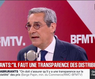 Replay Face à Face - C'est lui qui exagère: Serge Papin, ministre du Commerce, répond à Michel-Édouard Leclerc qui lui reprochait de venir avec des caméras contrôler les stations des grandes surfaces
