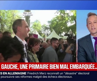 Replay BFM Première - L'ÉDITO POLITIQUE DE GUILLAUME DARET - À gauche, les attaques se multiplient entre candidats avant la primaire