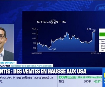 Replay BFM Bourse - Stellantis monte, meilleur mois de septembre en 3 ans aux USA - 02/10