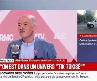 Replay Face à Face - Mobilisation lycéenne: Alain Bauer, professeur émérite en criminologie, appelle à ce que les parents sortent aux côtés de leurs enfants