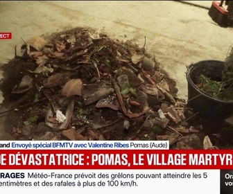 Replay BFM Première - Tornade dans l'Aude: En 92 ans, c'est la première fois que je vois une bataille pareille, confie une habitante de Pomas