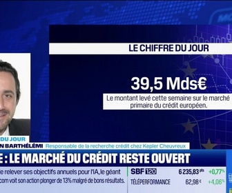 Replay BFM Bourse - Le chiffre du jour : EUR39.5md, c'est le montant levé cette semaine jusqu'à mercredi sur le marché primaire du crédit européen - 04/06