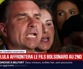Replay BFM Première - Brésil: le sénateur conservateur Flavio Bolsonaro, fils de Jair Bolsonaro, crée la surprise en devançant Lula au premier tour de la présidentielle