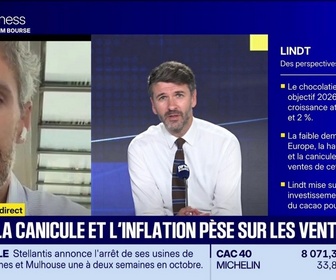 Replay BFM Bourse - Lindt abaisse ses prévisions, le chocolat fond aussi en Bourse ! - 29/09