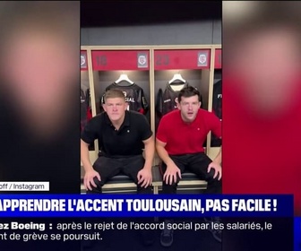 Replay L'image du jour - Monsieur Prof apprend l'accent du Sud à deux joueurs britanniques du Stade Toulousain