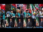 Replay Des Iraniens manifestent devant un stade du Mondial avant le match de l'Iran