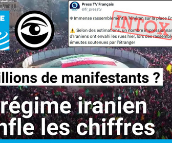 Replay Les Observateurs - Trois millions de manifestants prorégime à Téhéran ? Un outil pour décrypter un chiffre exagéré