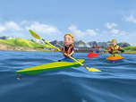 Replay Sam le pompier - La course en kayak