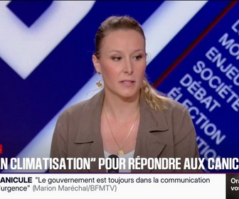 Replay BFM Politique - Canicule: Je n'ai évidemment aucun problème à admettre factuellement qu'il y a un bouleversement et un réchauffement climatique, déclare Marion Maréchal, députée européenne