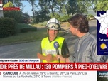 Replay BFM Première - Canicule: 130 pompiers mobilisés pour lutter contre un incendie près de Millau