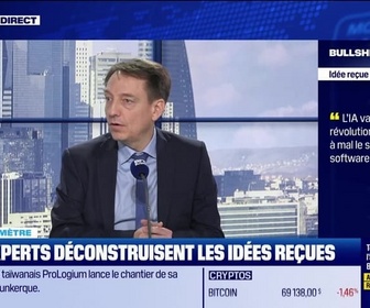 Replay BFM Bourse - Bullshitomètre : L'IA va tout révolutionner et mettre à mal les assureurs et le software - FAUX répond Aymeric Diday - 10/02