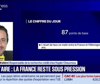 Replay BFM Bourse - Chiffre du jour : 87 points de base, écart de taux ce matin entre la France et l'Allemagne à dix ans - 03/09
