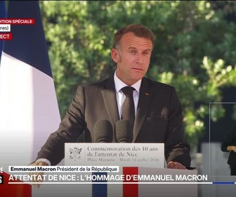 Replay Les émissions spéciales - Édition Spéciale - Attentat de Nice : l'hommage d'Emmanuel Macron - 14/07