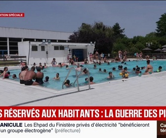 Replay BFM Première - Canicule: des mairies privilégient les habitants de la commune pour l'accès aux piscines municipales