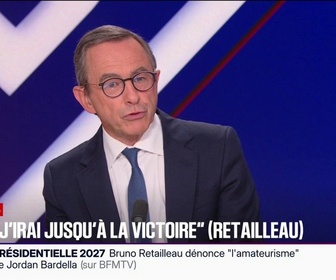 Replay BFM Politique - La minute présidentielle de Bruno Retailleau, candidat Les Républicains à l'élection présidentielle