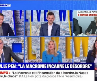 Replay Le Live Week-end - Marine Le Pen : La Macronie incarne le désordre - 14/09