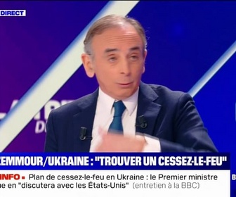 Replay BFM Politique - Éric Zemmour souhaite trouver un cessez-le-feu pour achever une guerre qui ne peut pas être gagnée