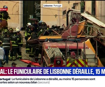 Replay 20H BFM - Portugal: au moins quinze morts et une vingtaine de blessés après le déraillement du funiculaire de Lisbonne