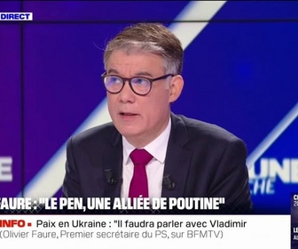 Replay BFM Politique - Olivier Faure: Marine Le Pen est une adversaire de l'intérieur et fait preuve d'un patriotisme de papier