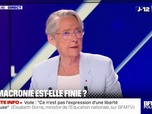 Replay BFM Politique - C'est choquant de porter des propos de cette nature: Élisabeth Borne réagit aux propos de la porte-parole du gouvernement qui a assuré que le macronisme trouvera une fin bientôt