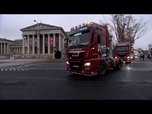 Replay Hongrie : les camionneurs manifestent à Budapest contre l'augmentation des péages routiers
