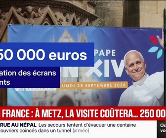 Replay BFM Première - Visite du pape à Metz: une association dénonce le budget consacré par la ville