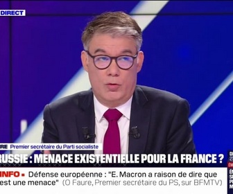 Replay BFM Politique - Ukraine: Olivier Faure estime qu'Emmanuel Macron a raison de dire que la Russie est une menace