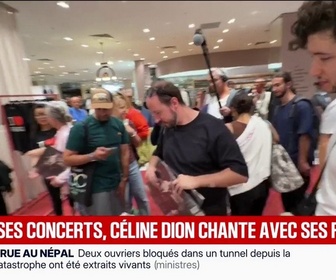 Replay BFM Première - Tout mon budget vacances part dans la boutique: les fans se pressent au pop-up store Céline Dion