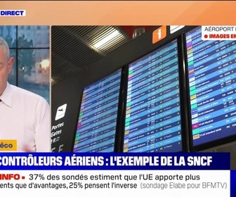 Replay La chronique éco - Grève de la SNCF, grèves des contrôleurs aériens... les Jeux olympiques comme levier
