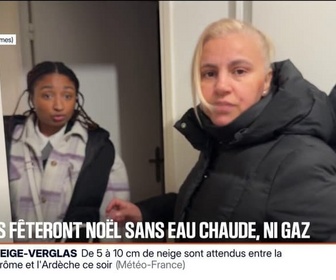 Replay BFM Première - Nice: ils fêteront le réveillon sans eau chaude, ni gaz