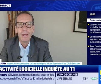 Replay BFM Bourse - USA Today : IBM chute après ses résultats, retour de la pression sur les logiciels, par John Plassard - 23/04