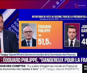 Replay BFM Politique - Présidentielle: Jean-Philippe Tanguy (RN) estime que l'élection d'Édouard Philippe mettrait le feu à la France