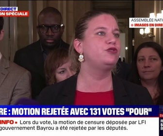 Replay BFM Story - Motion de censure rejetée: Le Parti socialiste s'est isolé du reste du Nouveau Front populaire, affirme Mathilde Panot (LFI)