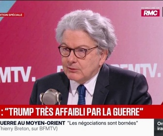 Replay Face à Face - Les marchés ne sont pas affolés, ils misent sur un accord, affirme l'ancien ministre de l'Économie Thierry Breton à propos de la guerre au Moyen-Orient