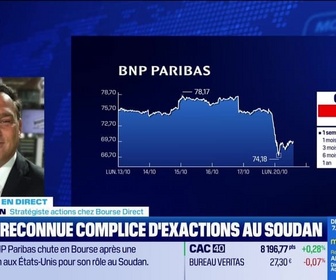 Replay BFM Bourse - BNP Paribas plonge, un tribunal de New York l'accuse de complicité d'exactions au Soudan - 20/10
