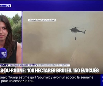 Replay 20H BFM - Dans les Bouches-du-Rhône, après avoir fixé l'incendie, 200 pompiers restent mobilisés pour éviter une reprise de feu à La Rove