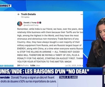 Replay Le monde qui bouge - Caroline Loyer : États-Unis/Inde, les raisons d'un no deal - 31/07