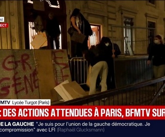 Replay BFM Première - Colère des lycéens: les blocus se poursuivent dans l'Hexagone, notamment au lycée Tugot, à Paris, où une barricade est installée