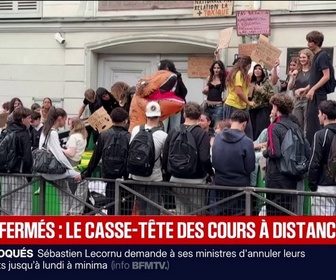 Replay BFM Première - Lycées: face au fermetures, l'installation des cours à distance
