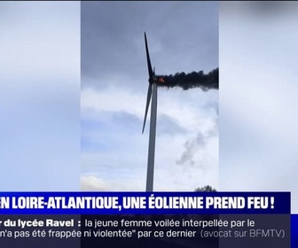 Replay L'image du jour - Une éolienne a pris feu en Loire-Atlantique après une avarie sur son moteur