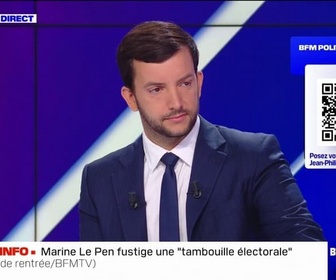 Replay BFM Politique - Jean-Philippe Tanguy estime que des personnes politiques comme monsieur Barnier, même s'il n'est pas le seul responsable, ont pris des décisions extrêmement graves