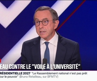 Replay BFM Politique - Jean-Luc Mélenchon et les insoumis draguent le vote musulman en France, estime Bruno Retailleau, candidat LR à l'élection présidentielle