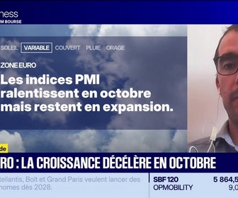 Replay BFM Bourse - L'éco du monde : Zone euro, la croissance décélère en octobre - 23/10