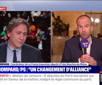 Replay Tout le monde veut savoir - Motion de censure rejetée: un échange houleux entre Jérôme Guedj (PS) et Manuel Bompard (insoumis)