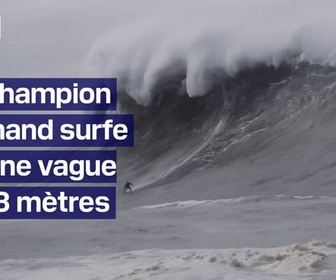 Replay L'image du jour - Un champion allemand surfe sur une vague de 28 mètres