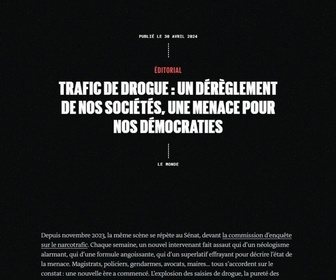 Replay Dans La Presse - Trafic de drogue : Le narcotrafic, une menace pour les démocraties