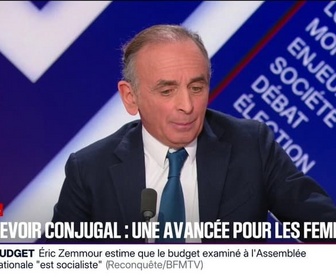 Replay BFM Politique - Le patriarcat n'existe plus, affirme Éric Zemmour qui assure que les féministes se trompent