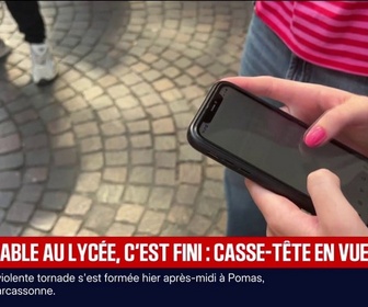 Replay BFM Première - L'interdiction des téléphones portables dans les lycées ne fait pas l'unanimité chez les élèves